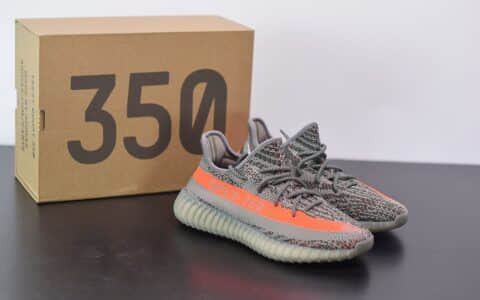 阿迪达斯ADIDAS YEZZY 350 V2灰橙爆米花休闲慢跑鞋纯原版本 货号：BB1826