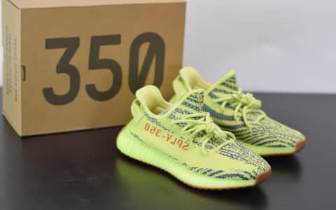 阿迪达斯adidas Yeezy Boost 350 V2黄斑马爆米花休闲慢跑鞋纯原版本 货号：B37572