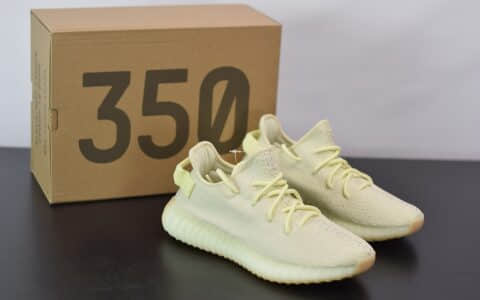 阿迪达斯ADIDAS YEZZY 350 V2奶油黄爆米花休闲慢跑鞋纯原版本 货号：F36980