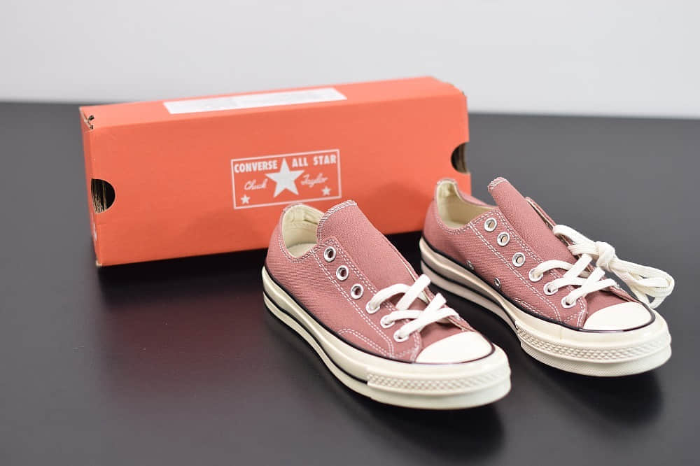 匡威Converse All Star 1970S 低帮三星标水蜜粉配色硫化帆布鞋 货号：162622C