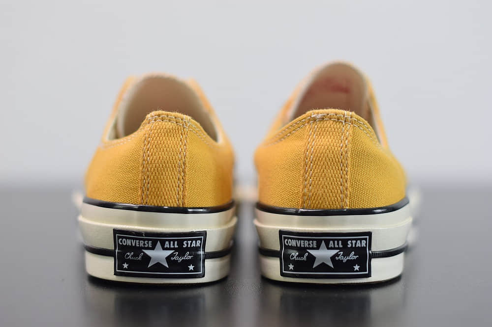 匡威converse all star1970S三星标低帮柑黄色硫化帆布鞋纯原版本货号：162063C