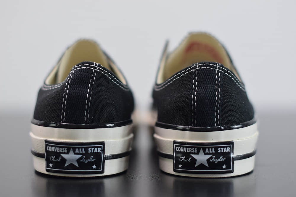 匡威converse all star1970S三星标低帮经典纯黑硫化帆布鞋纯原版本 货号：162058C