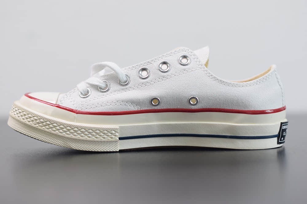 匡威converse all star1970S三星标低帮经典纯白硫化帆布鞋纯原版本 货号：162065C