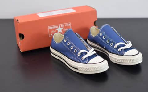 匡威converse all star1970S三星标低帮海军蓝硫化帆布鞋纯原版本 货号：162064C