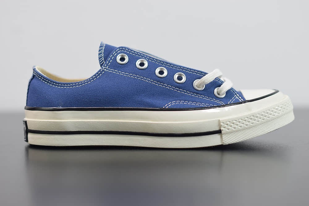 匡威converse all star1970S三星标低帮海军蓝硫化帆布鞋纯原版本 货号：162064C