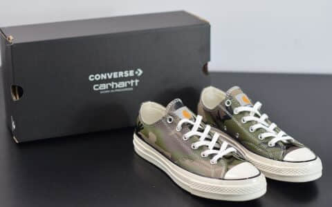 匡威Converse Chuck Taylor All Star 1970s OXBrown Duck低帮经典陆军迷彩深绿黑休闲运动硫化帆布鞋纯原版本 货号：165559C