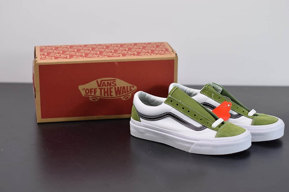 万斯VANS SALT WASH STYLE 36 DECON SF低帮牛油果白绿配色帆布鞋纯原版本 货号：VN0A3DZ3WZ6