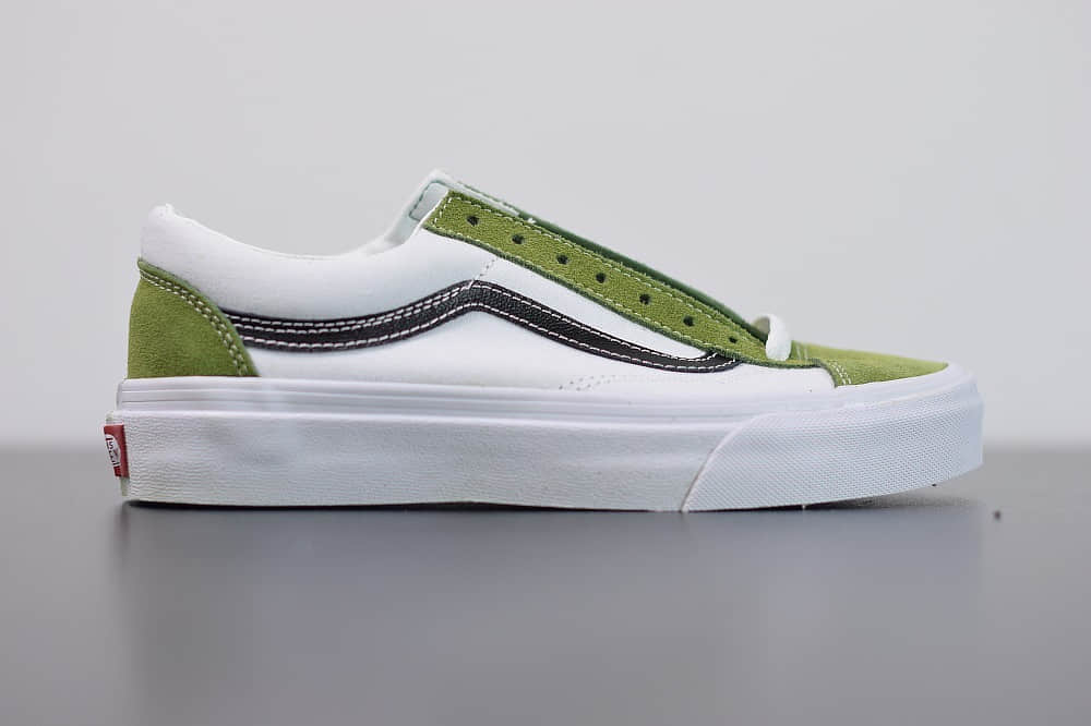 万斯VANS SALT WASH STYLE 36 DECON SF低帮牛油果白绿配色帆布鞋纯原版本 货号：VN0A3DZ3WZ6