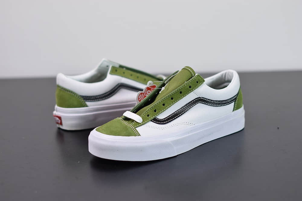 万斯VANS SALT WASH STYLE 36 DECON SF低帮牛油果白绿配色帆布鞋纯原版本 货号：VN0A3DZ3WZ6