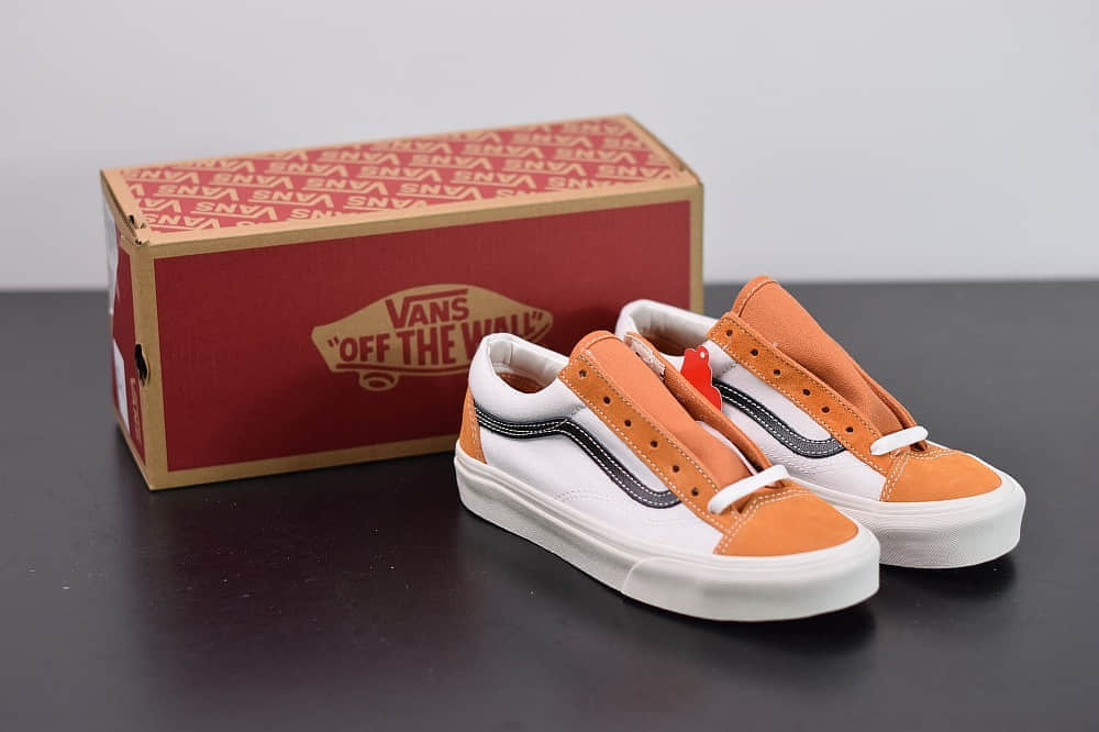 万斯VANS SALT WASH STYLE 36 DECON SF低帮牛油果焦糖橘白配色帆布鞋纯原版本 货号：VN0A3DZ3WZ6