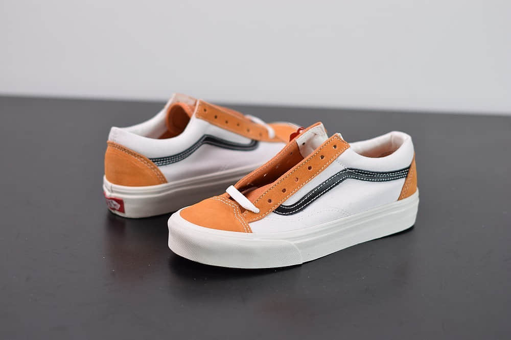 万斯VANS SALT WASH STYLE 36 DECON SF低帮牛油果焦糖橘白配色帆布鞋纯原版本 货号：VN0A3DZ3WZ6