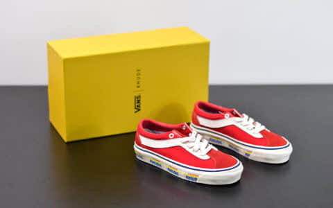 万斯Vans x Rhude Bold Ni 联名款加州车牌串标红黄配色复古滑板鞋纯原版本 货号：VN0A3WLPTHF