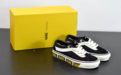 万斯Vans x Rhude Bold Ni 联名款加州车牌串标黑黄配色复古滑板鞋纯原版本 货号：VN0A3WLPTHF