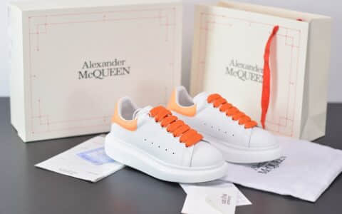 麦昆Alexander McQueen 2020早春款荧光七色系列橘黄小白松糕鞋纯原版本