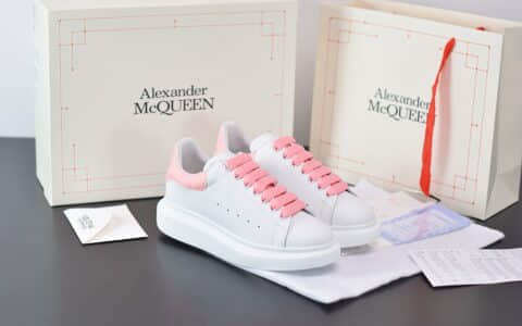 麦昆Alexander McQueen 2020早春款荧光七色系列粉白小白松糕鞋纯原版本