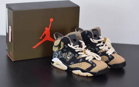 乔丹Air Jordanaj6 TS联名腰果花黑白文化篮球鞋纯原版本 货号：CT5058-001