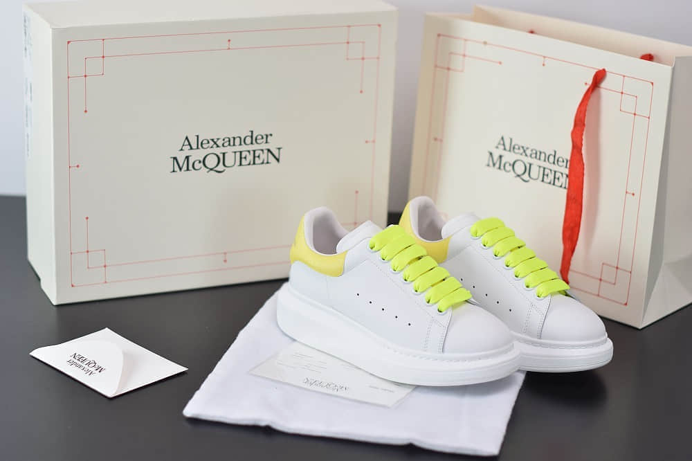 麦昆Alexander McQueen 2020早春款荧光七色系列黄白小白松糕鞋纯原版本