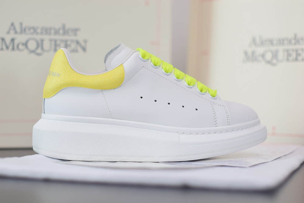 麦昆Alexander McQueen 2020早春款荧光七色系列黄白小白松糕鞋纯原版本