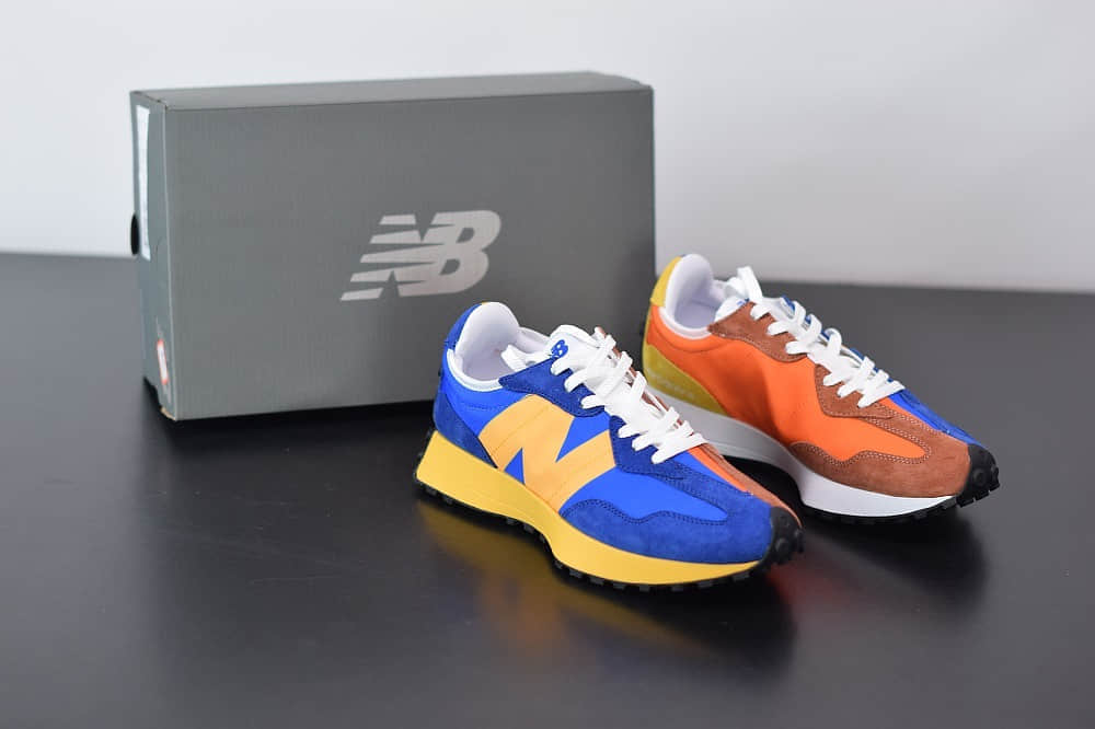 新百伦New Balance MS327复古先锋系列蓝橙鸳鸯休闲运动慢跑鞋纯原版本 货号：MS327LAA