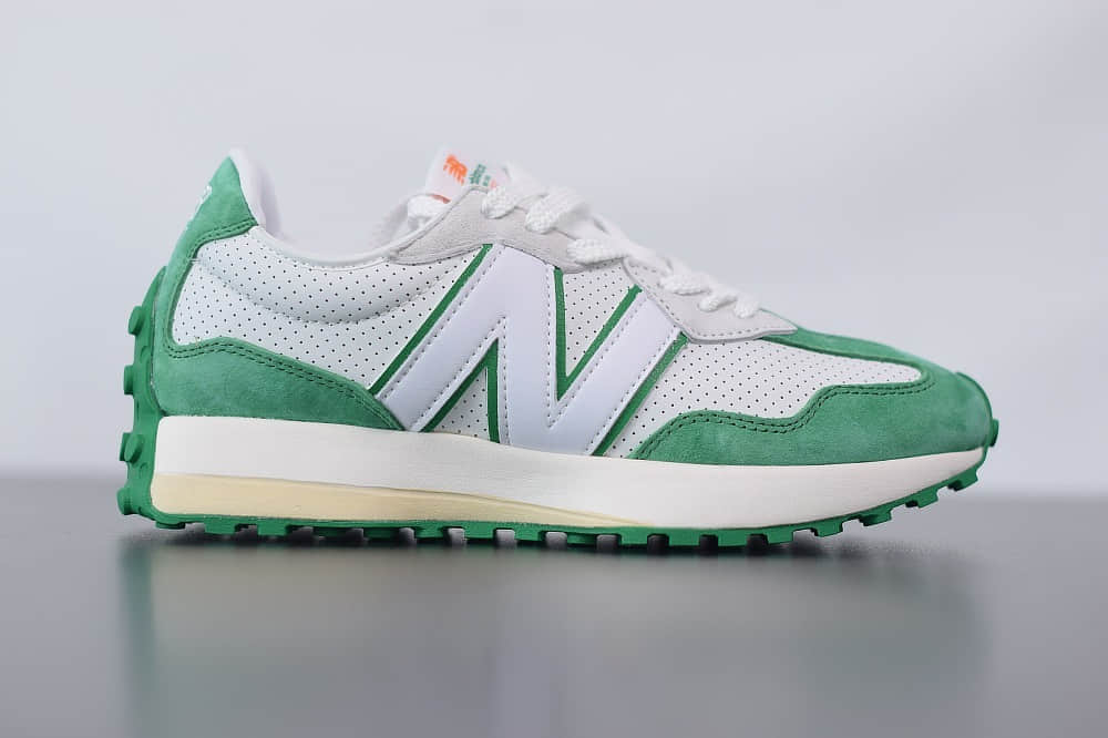 新百伦New Balance MS327复古先锋系列白绿休闲运动慢跑鞋纯原版本 货号：MS327CBD