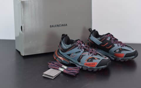 巴黎世家Balenciaga Sneaker Tess s.Gomma MAILLE WHITEORANGE蓝橙色三代户外概念鞋纯原版本