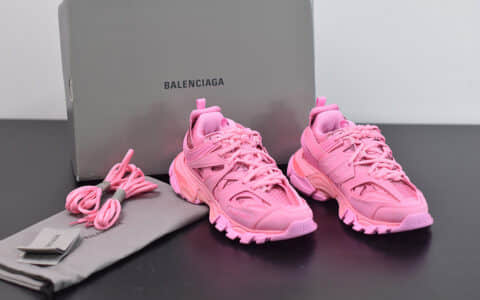 巴黎世家Balenciaga Sneaker Tess s.Gomma MAILLE WHITEORANGE粉色三代户外概念鞋纯原版本货号：542436W2LA15842