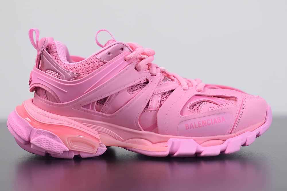 巴黎世家Balenciaga Sneaker Tess s.Gomma MAILLE WHITEORANGE粉色三代户外概念鞋纯原版本货号：542436W2LA15842