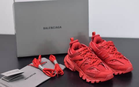 巴黎世家Balenciaga Sneaker Tess s.Gomma MAILLE WHITEORANGE红色三代户外概念鞋纯原版本