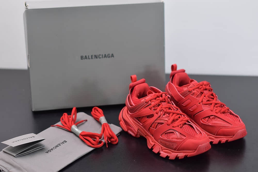 巴黎世家Balenciaga Sneaker Tess s.Gomma MAILLE WHITEORANGE红色三代户外概念鞋纯原版本