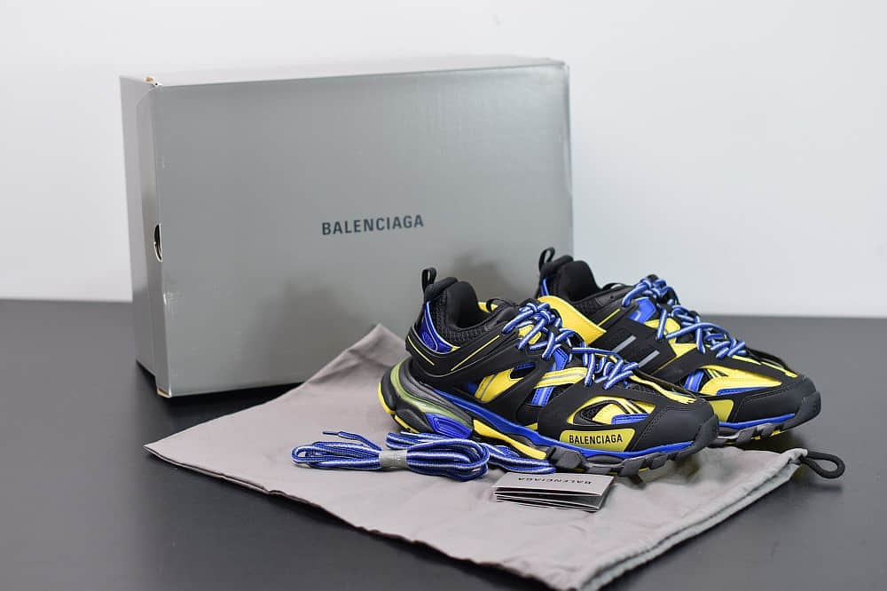 巴黎世家Balenciaga Sneaker Tess s.Gomma MAILLE WHITEORANGE黑黄蓝色三代户外概念鞋纯原版本