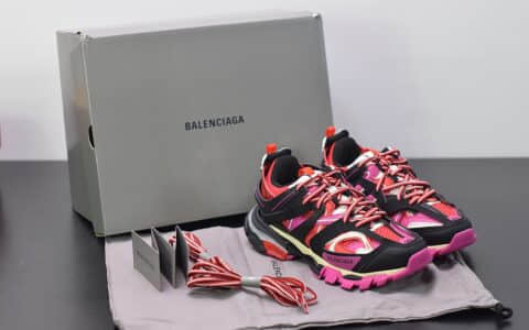 巴黎世家Balenciaga Sneaker Tess s.Gomma MAILLE WHITEORANGE黑粉色三代户外概念鞋纯原版本
