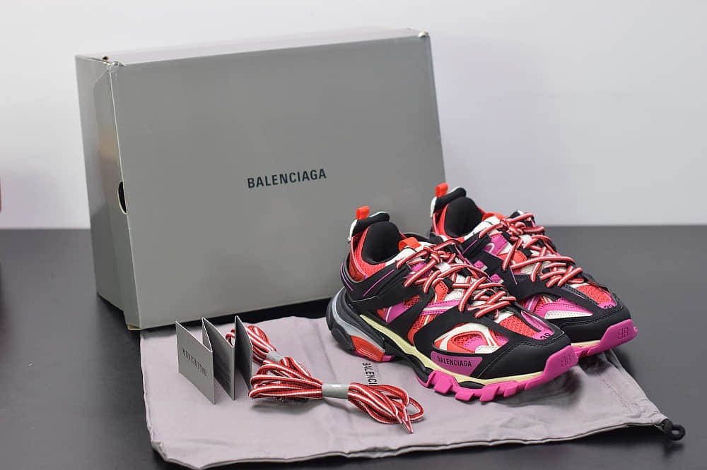 巴黎世家Balenciaga Sneaker Tess s.Gomma MAILLE WHITEORANGE黑粉色三代户外概念鞋纯原版本