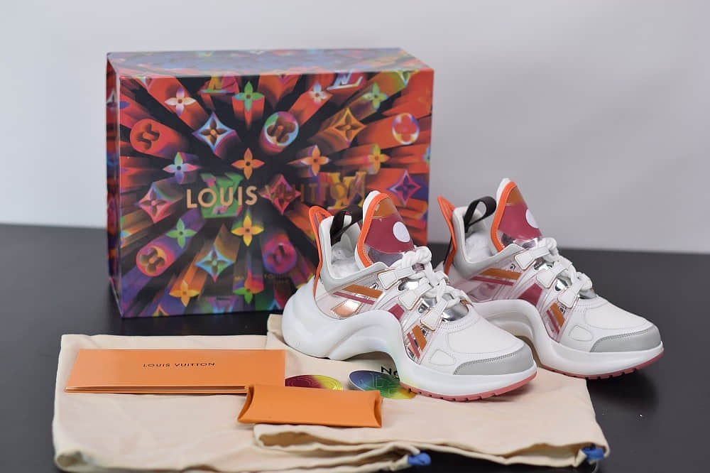 路易威登Louis Vuitton Archlight Sneakers LV白橙色复古运动鞋纯原版本 货号：1A65RA