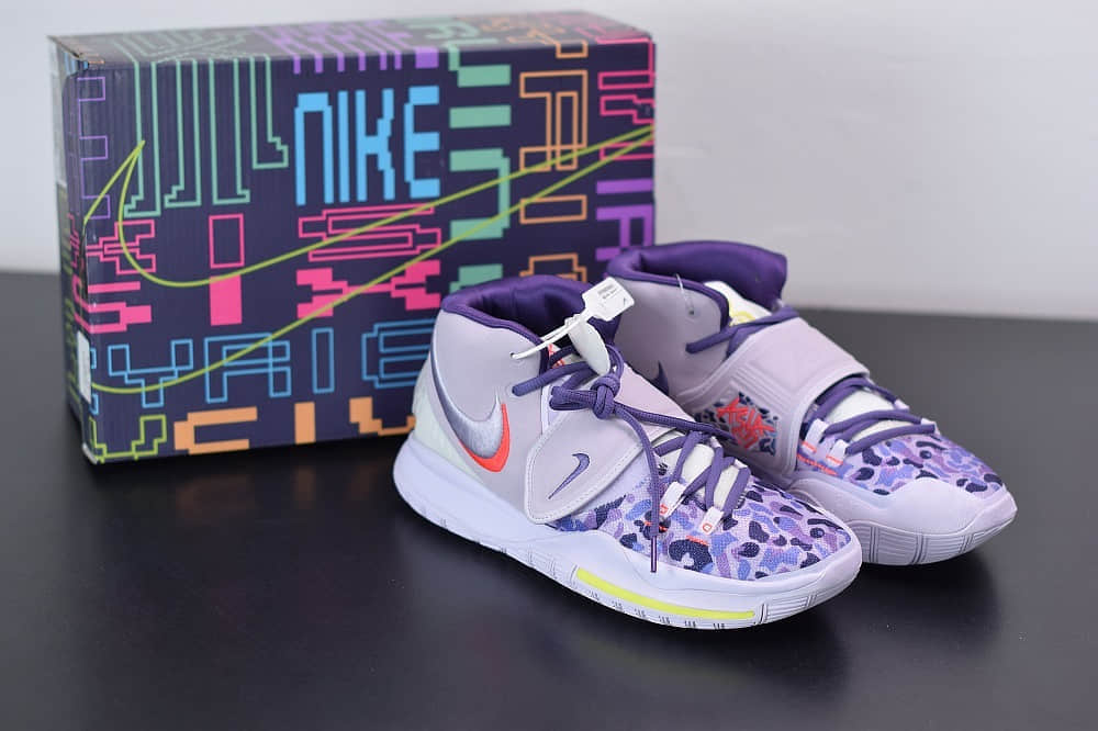 耐克Nike Kyrie6Asia欧文6代亚洲限定迷彩紫中帮篮球鞋纯原版本 货号：CD5031-500