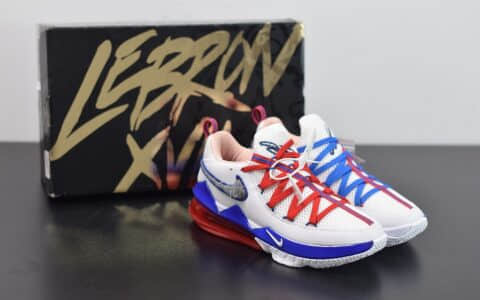 耐克Nike Lebron 17 LOW詹姆斯17代蓝红鸳鸯低帮篮球鞋纯原版本 货号：CD5007-100