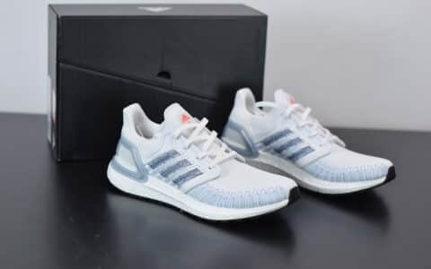 阿迪达斯Adidas UltraBoost 2020 Consortium 6.0代白靛蓝袜套式休闲运动慢跑鞋纯原版本 货号：FY3454