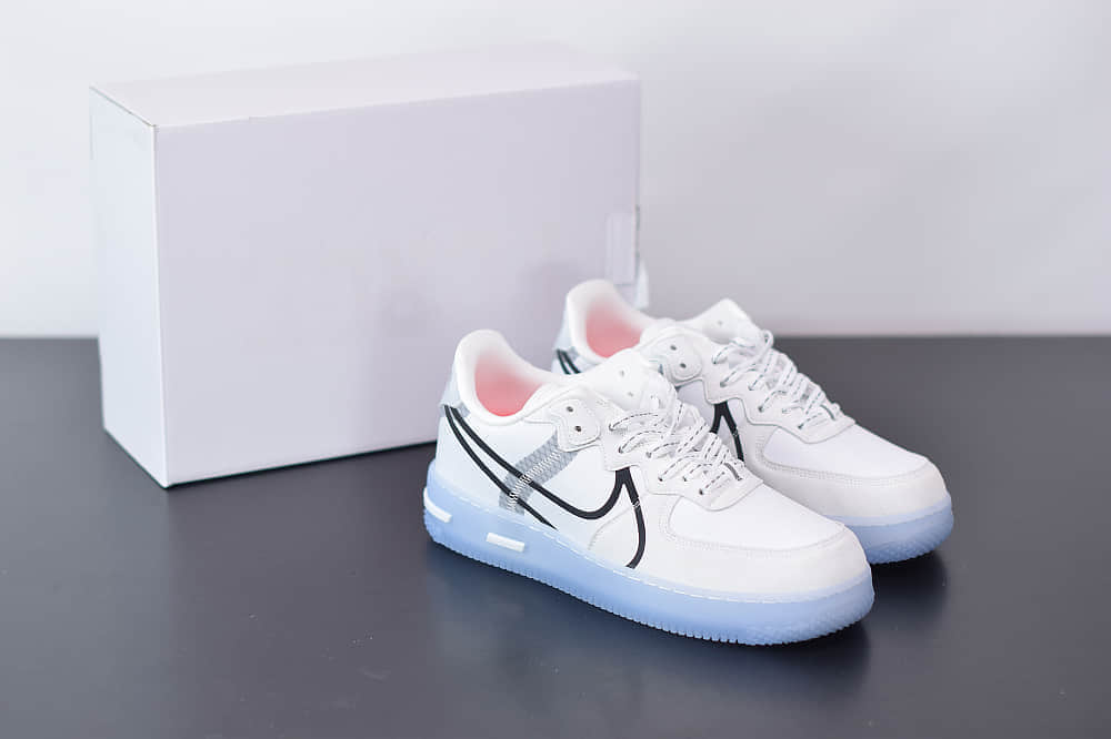 耐克Nike Air Force 1 React QS Light Bone冰块空军一号板鞋纯原版本 货号：CQ8879-100