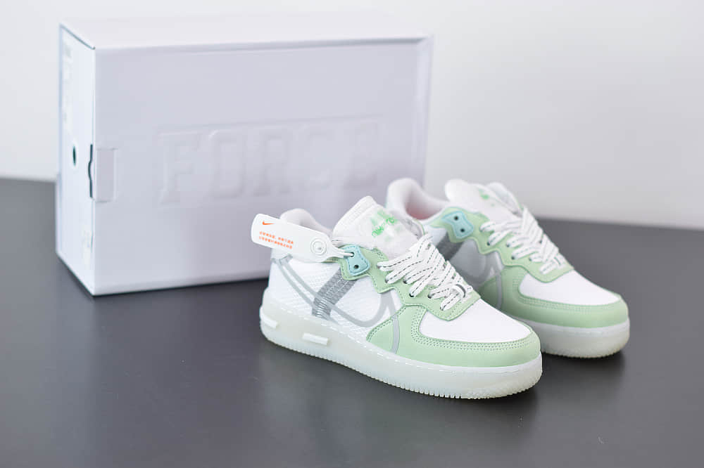 耐克Nike Air Force 1 React QS空军一号薄荷夜绿休闲板鞋纯原版本 货号：CQ8879-111