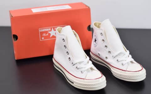 匡威converse all star1970S三星标高帮白色硫化帆布鞋纯原版本 货号：162056C