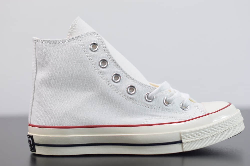 匡威converse all star1970S三星标高帮白色硫化帆布鞋纯原版本 货号：162056C