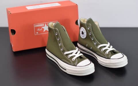 匡威converse all star1970S三星标高帮墨绿色硫化帆布鞋纯原版本 货号：162052C