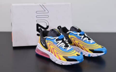 耐克Nike Air Max 270 React ENG黄蓝色气垫运动鞋纯原版本 货号：CD0113-400