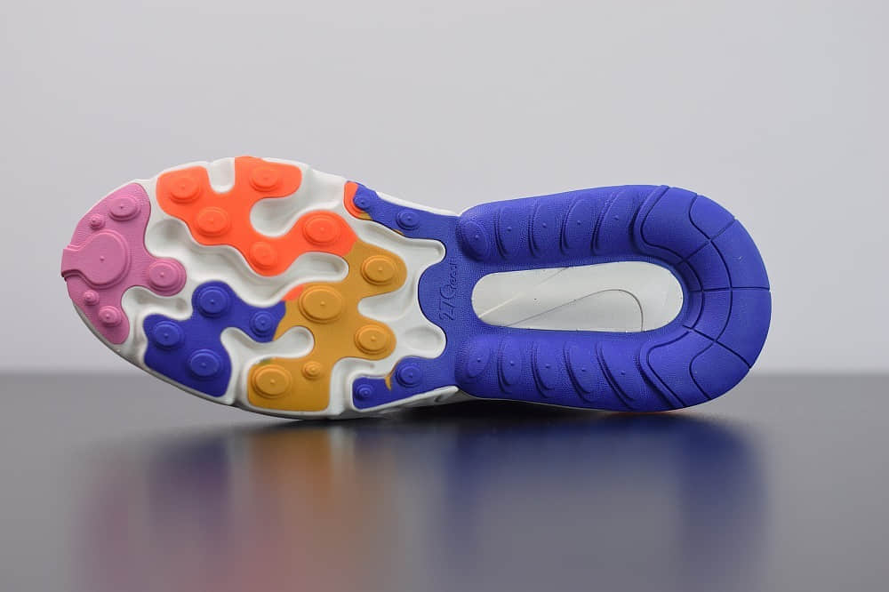 耐克Nike Air Max 270 React蓝橙色气垫运动鞋纯原版本 货号：CU3014-181