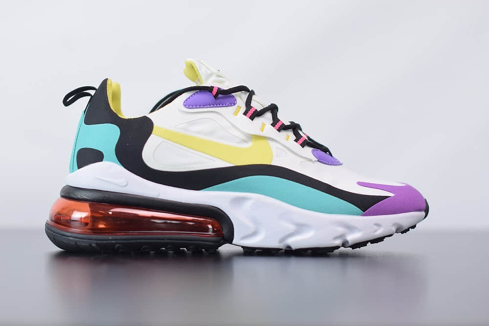 耐克Nike Air Max 270 React亮紫罗兰气垫运动鞋纯原版本 货号：AO4971-101