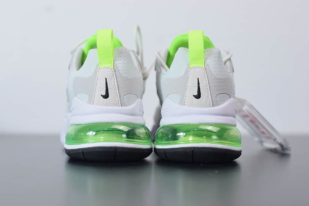 耐克Nike Air Max 270 React瑞亚赛车米白绿银粉气垫运动鞋纯原版本 货号：CU3447-001