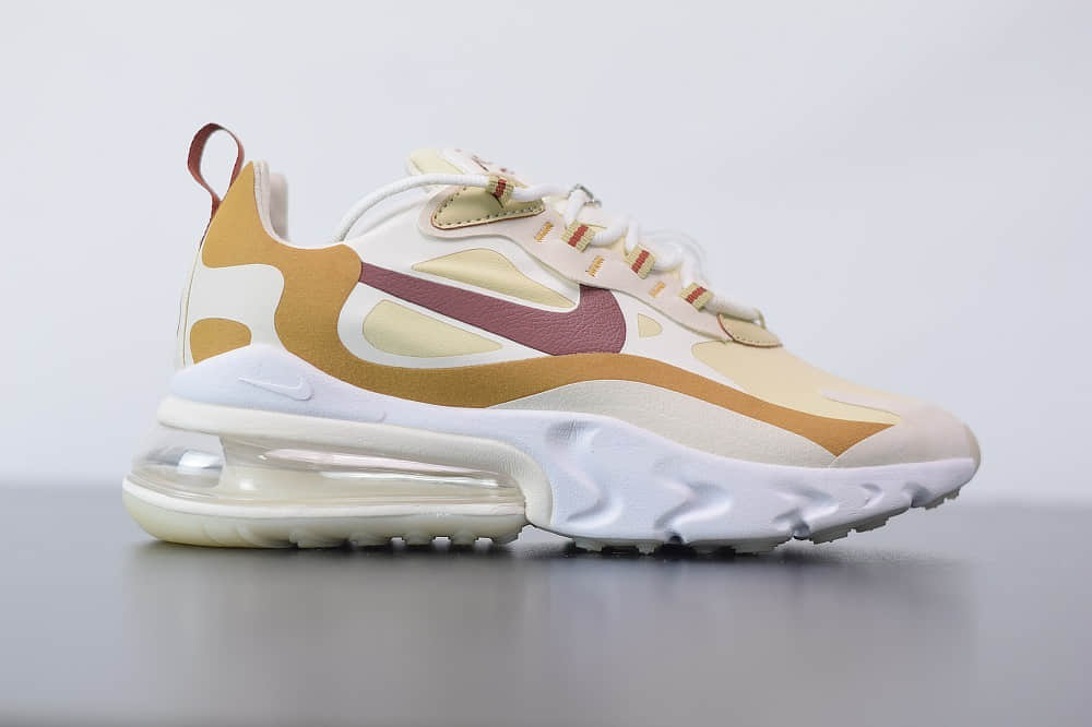 耐克Nike Air Max 270 React米白色气垫运动鞋纯原版本 货号：AT6174-700