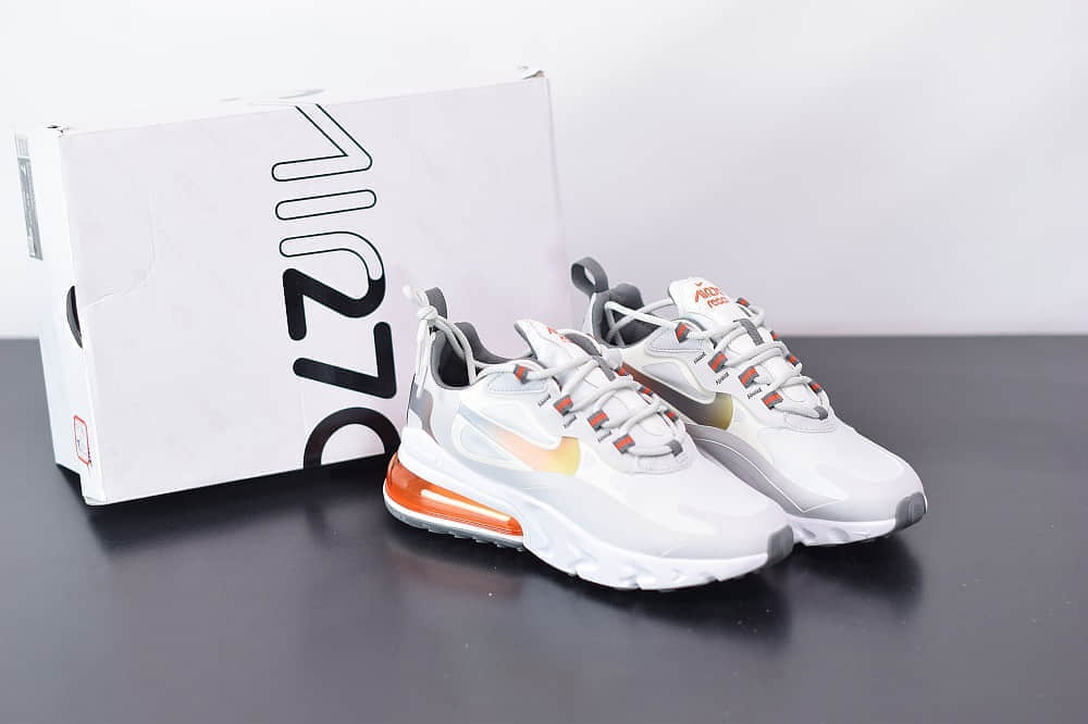 耐克Nike Air Max 270 React炫彩米白气垫运动鞋纯原版本 货号：CD6615-100