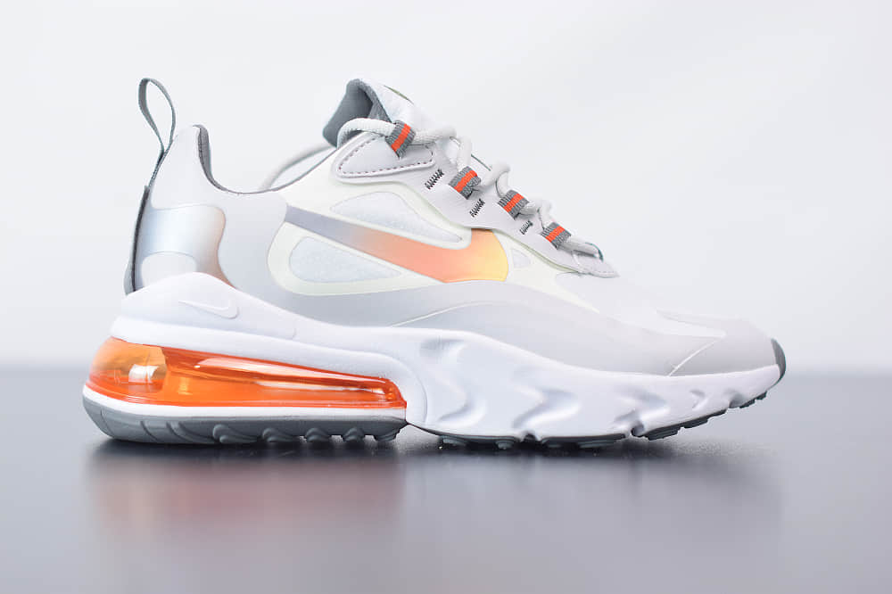 耐克Nike Air Max 270 React炫彩米白气垫运动鞋纯原版本 货号：CD6615-100