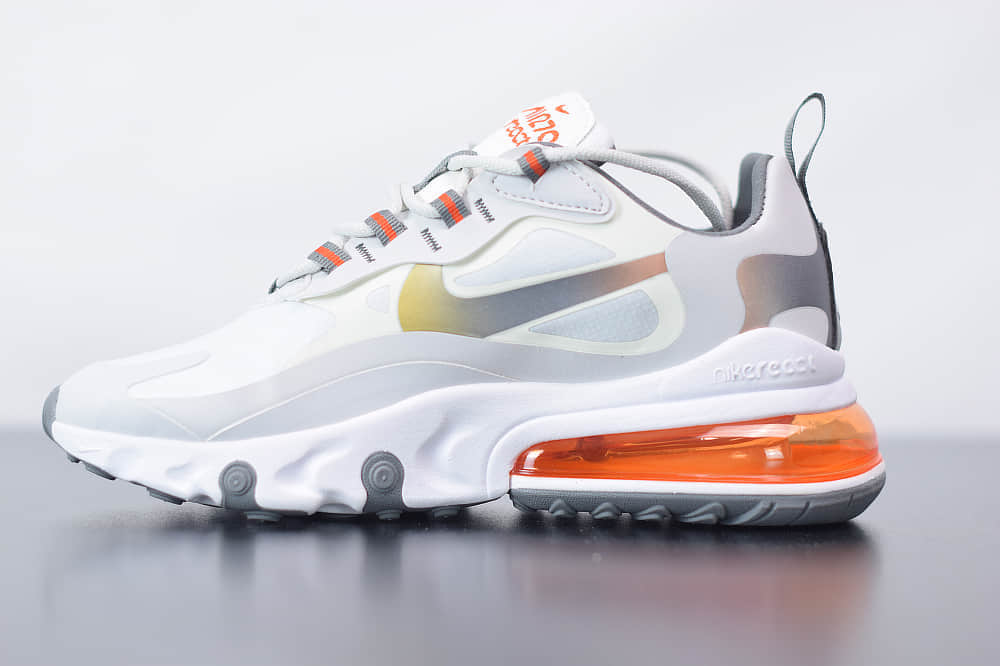 耐克Nike Air Max 270 React炫彩米白气垫运动鞋纯原版本 货号：CD6615-100