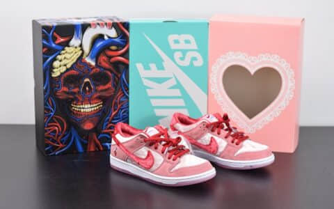 耐克Nike SB Dunk Low x StrangeLove情人节限定低帮粉色板鞋纯原版本 货号：CT2552-800